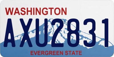 WA license plate AXU2831