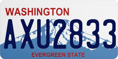 WA license plate AXU2833