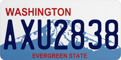 WA license plate AXU2838