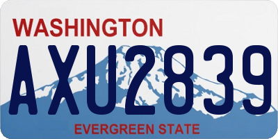 WA license plate AXU2839