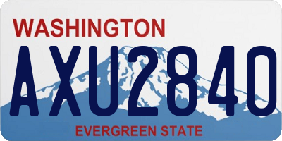 WA license plate AXU2840