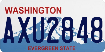 WA license plate AXU2848