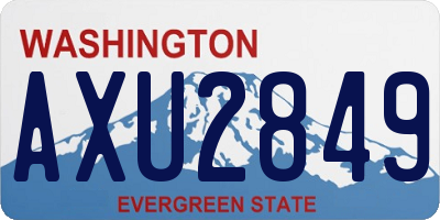 WA license plate AXU2849