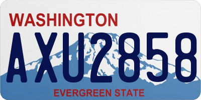 WA license plate AXU2858