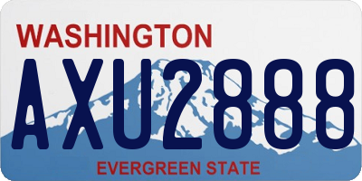 WA license plate AXU2888