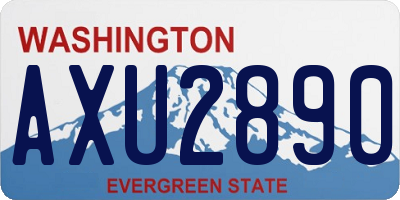 WA license plate AXU2890