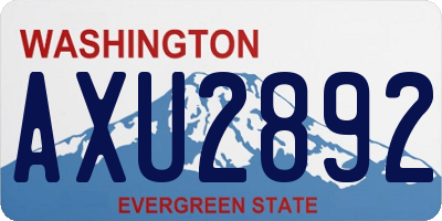 WA license plate AXU2892