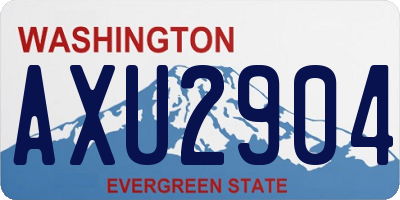 WA license plate AXU2904