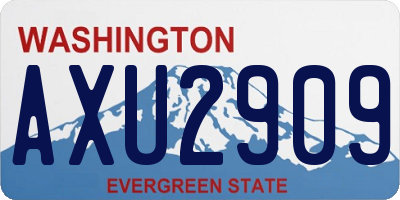 WA license plate AXU2909