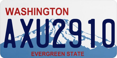 WA license plate AXU2910