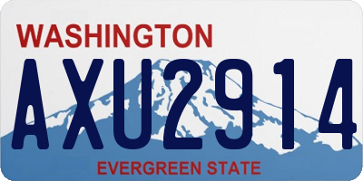WA license plate AXU2914