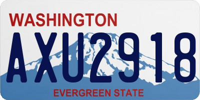 WA license plate AXU2918