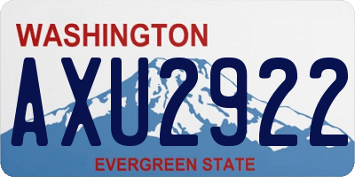 WA license plate AXU2922