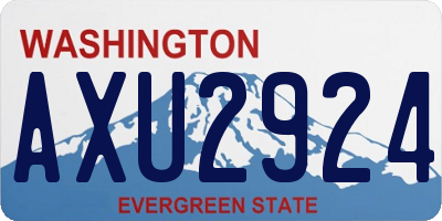 WA license plate AXU2924