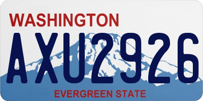 WA license plate AXU2926