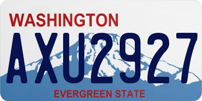 WA license plate AXU2927