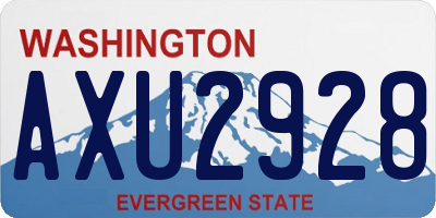WA license plate AXU2928