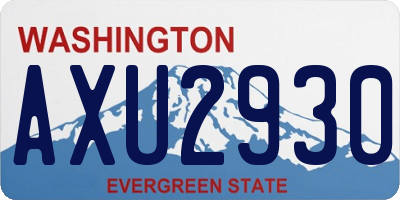 WA license plate AXU2930