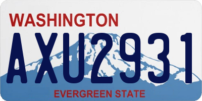 WA license plate AXU2931