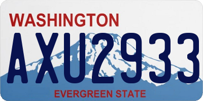 WA license plate AXU2933