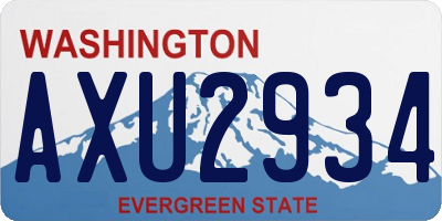 WA license plate AXU2934