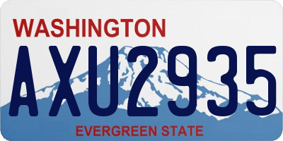 WA license plate AXU2935