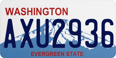 WA license plate AXU2936
