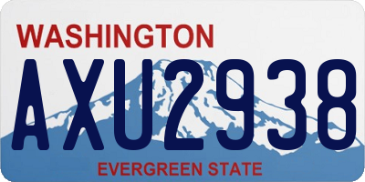 WA license plate AXU2938