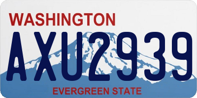 WA license plate AXU2939