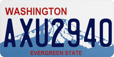 WA license plate AXU2940