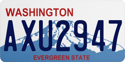 WA license plate AXU2947