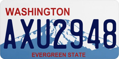 WA license plate AXU2948
