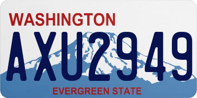 WA license plate AXU2949