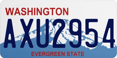 WA license plate AXU2954