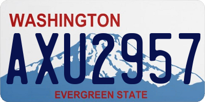 WA license plate AXU2957