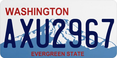WA license plate AXU2967