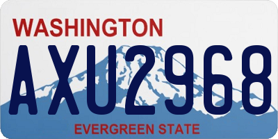 WA license plate AXU2968