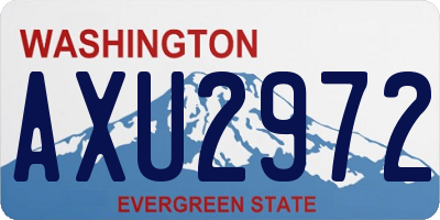 WA license plate AXU2972
