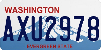 WA license plate AXU2978