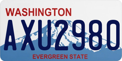 WA license plate AXU2980