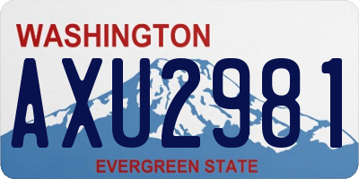 WA license plate AXU2981