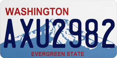 WA license plate AXU2982