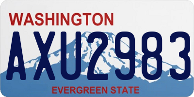 WA license plate AXU2983
