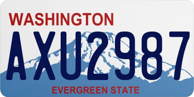 WA license plate AXU2987