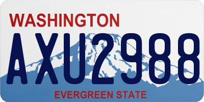WA license plate AXU2988