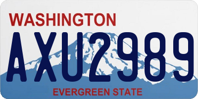 WA license plate AXU2989