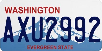 WA license plate AXU2992