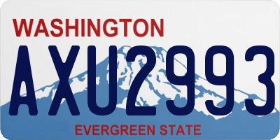 WA license plate AXU2993
