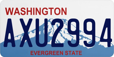 WA license plate AXU2994