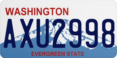 WA license plate AXU2998